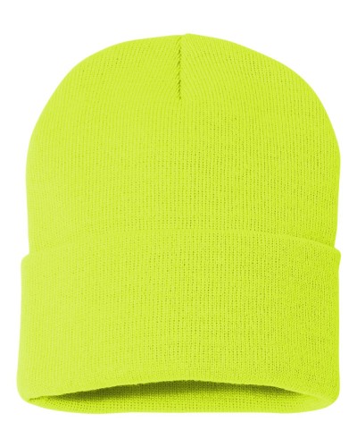 12 inch Cuff style Beanie-Safety Yellow