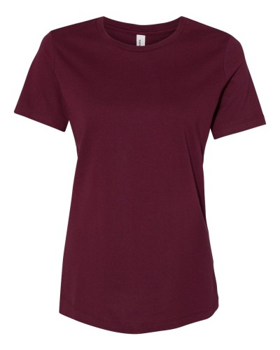 Bella/Canvas Women’s Relaxed Jersey Short Sleeve Tee - 6400-Maroon